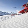 Auf perfekt präparierten Pisten geht es hinab ins Tal.
