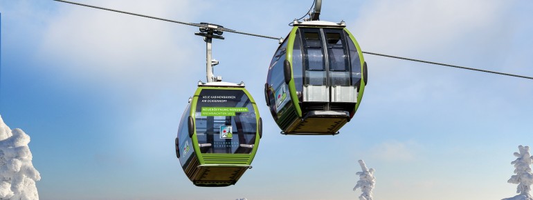 Mit der neuen Seilbahn kommen die Wintersportler bequem auf den Ochsenkopf.