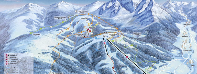 Pistenplan Serlesbahnen Mieders