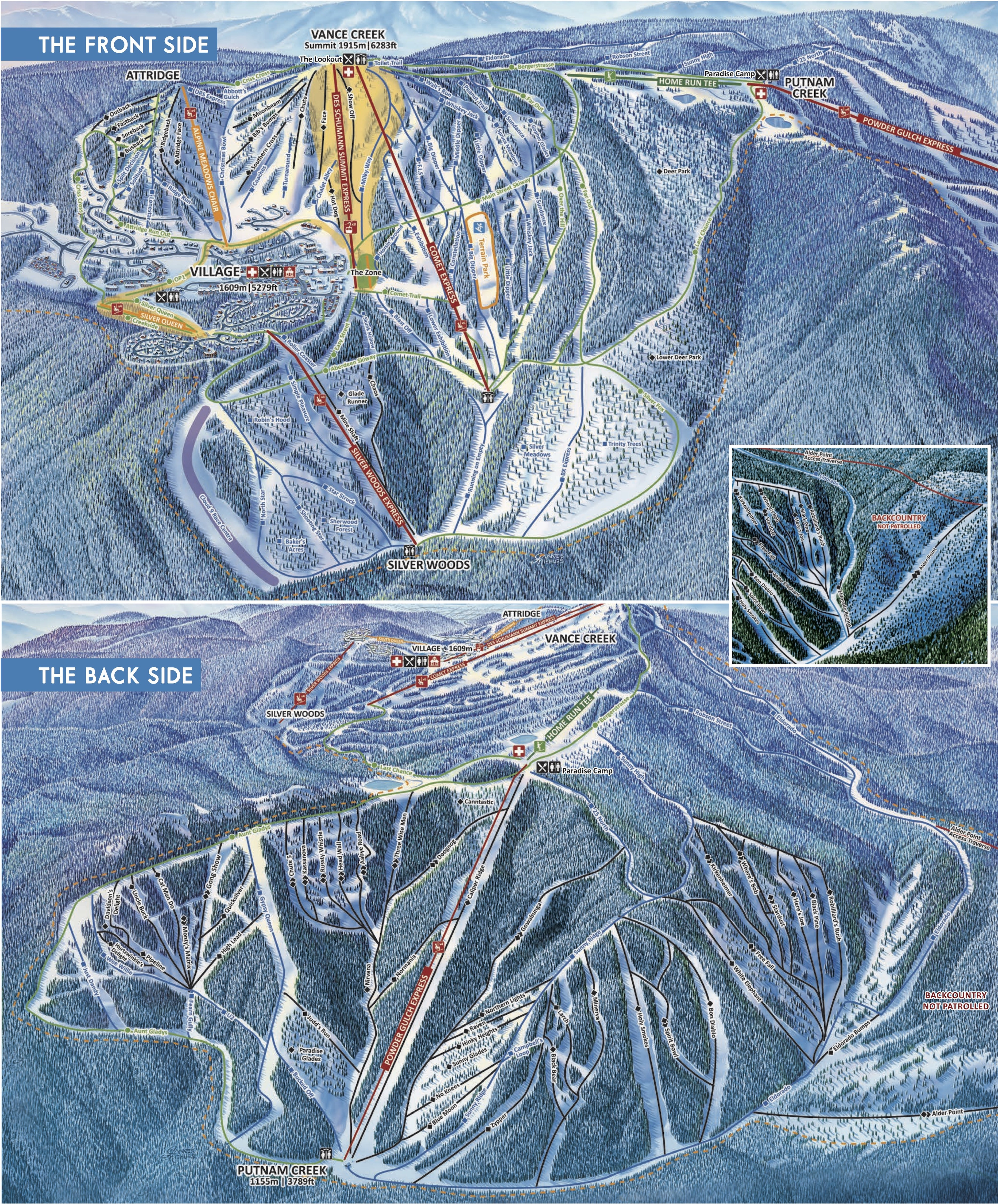 Pistenplan von Silver Star Mountain Resort
