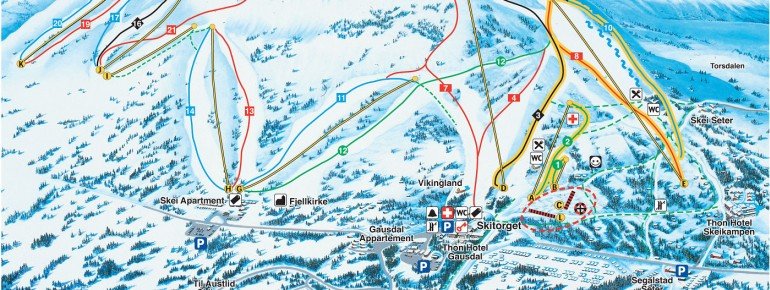 Pistenplan Skeikampen - Gausdal