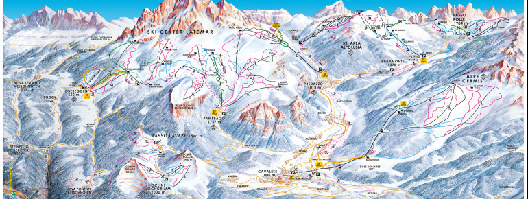 Pistenplan Obereggen - Ski Center Latemar