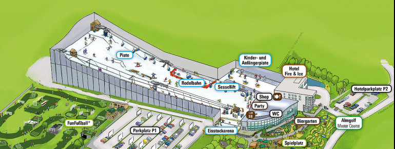 Pistenplan Skihalle Alpenpark Neuss