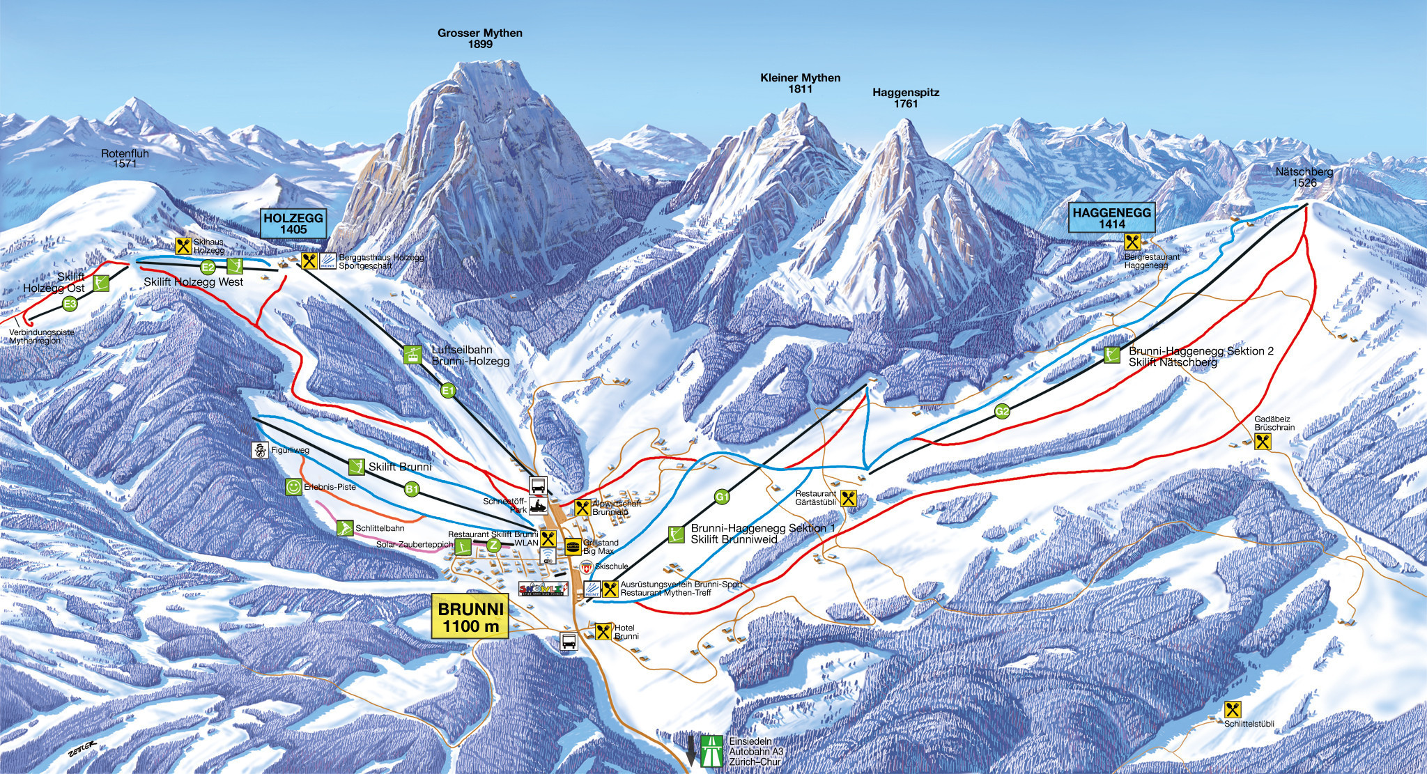 Pistenplan Skilift Brunni