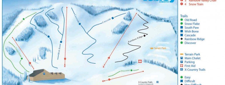 Pistenplan Snow Valley Alberta