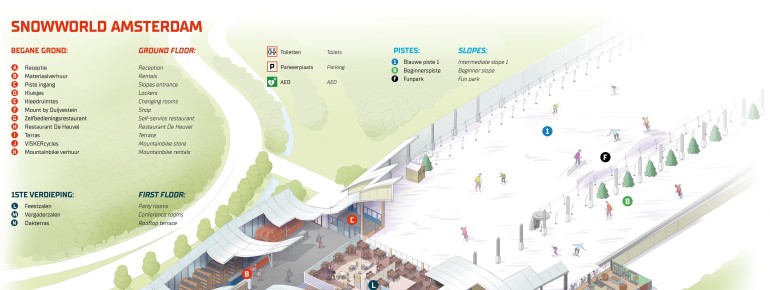 Pistenplan Skihalle SnowWorld Amsterdam