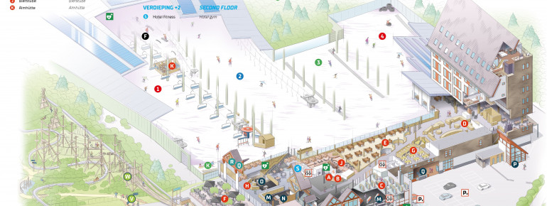 Pistenplan Skihalle SnowWorld Landgraaf bei Aachen