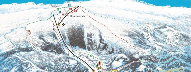 Pistenplan Sogn Skisenter