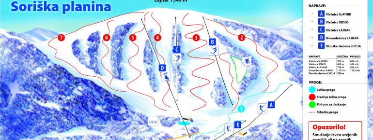 Pistenplan Soriška Planina