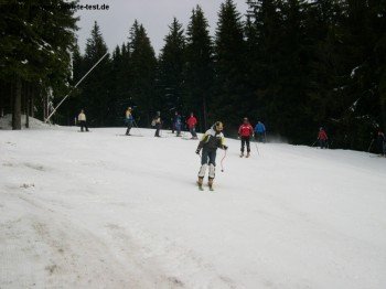 Auch Rennfahrer üben am Spicak (Spitzberg)!