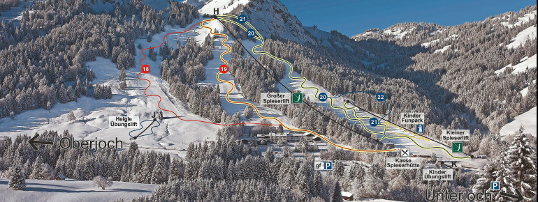 Pistenplan Spieserlifte Unterjoch