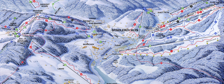Pistenplan Spindlermühle (Špindlerův Mlýn)
