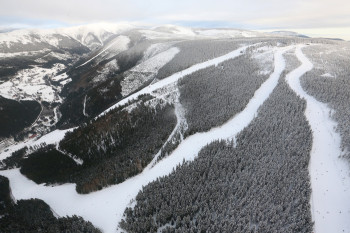 Das Teilgebiet Svatý Petr ist das meist besuchte Skigebiet Tschechiens
