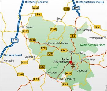 Anfahrtsplan St. Andreasberg