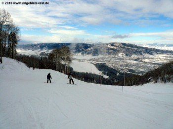 Blick auf das „Western“-Dorf Steamboat!