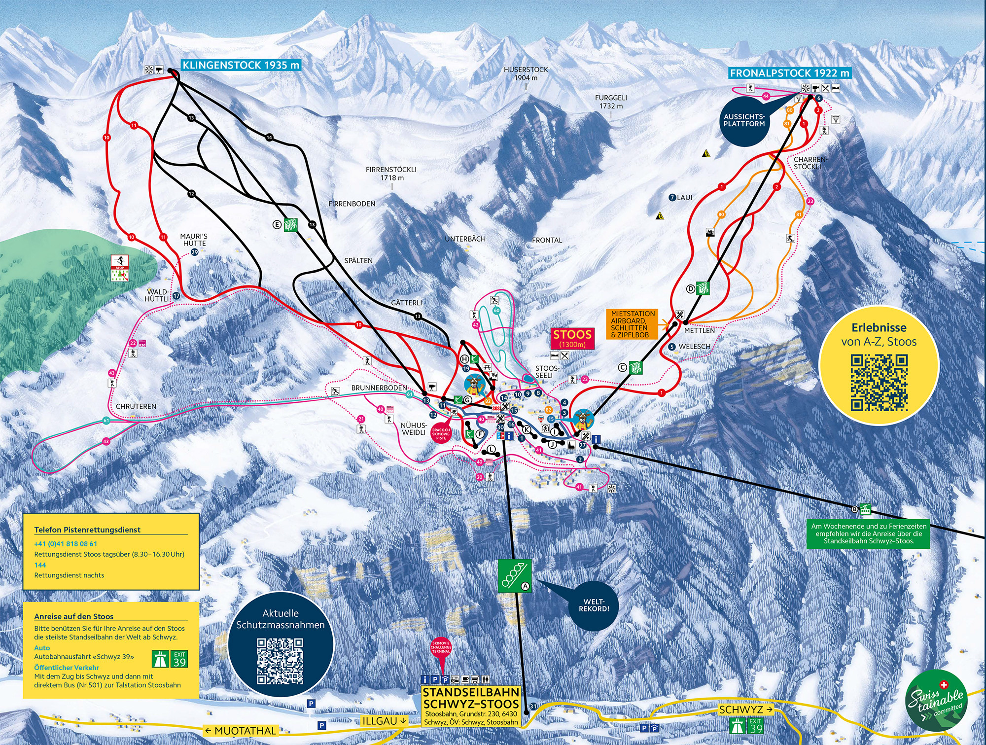 Pistenplan Skigebiet Stoos