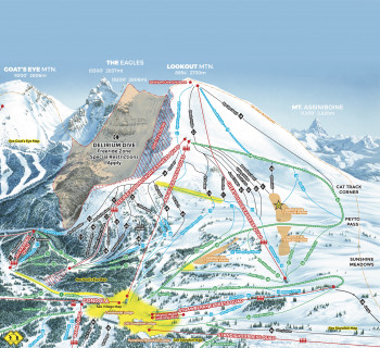Pistenplan Sunshine Village Lookout Mountain