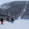 Ein Blick auf den Goat's Eye Express im Sunshine Village Resort.