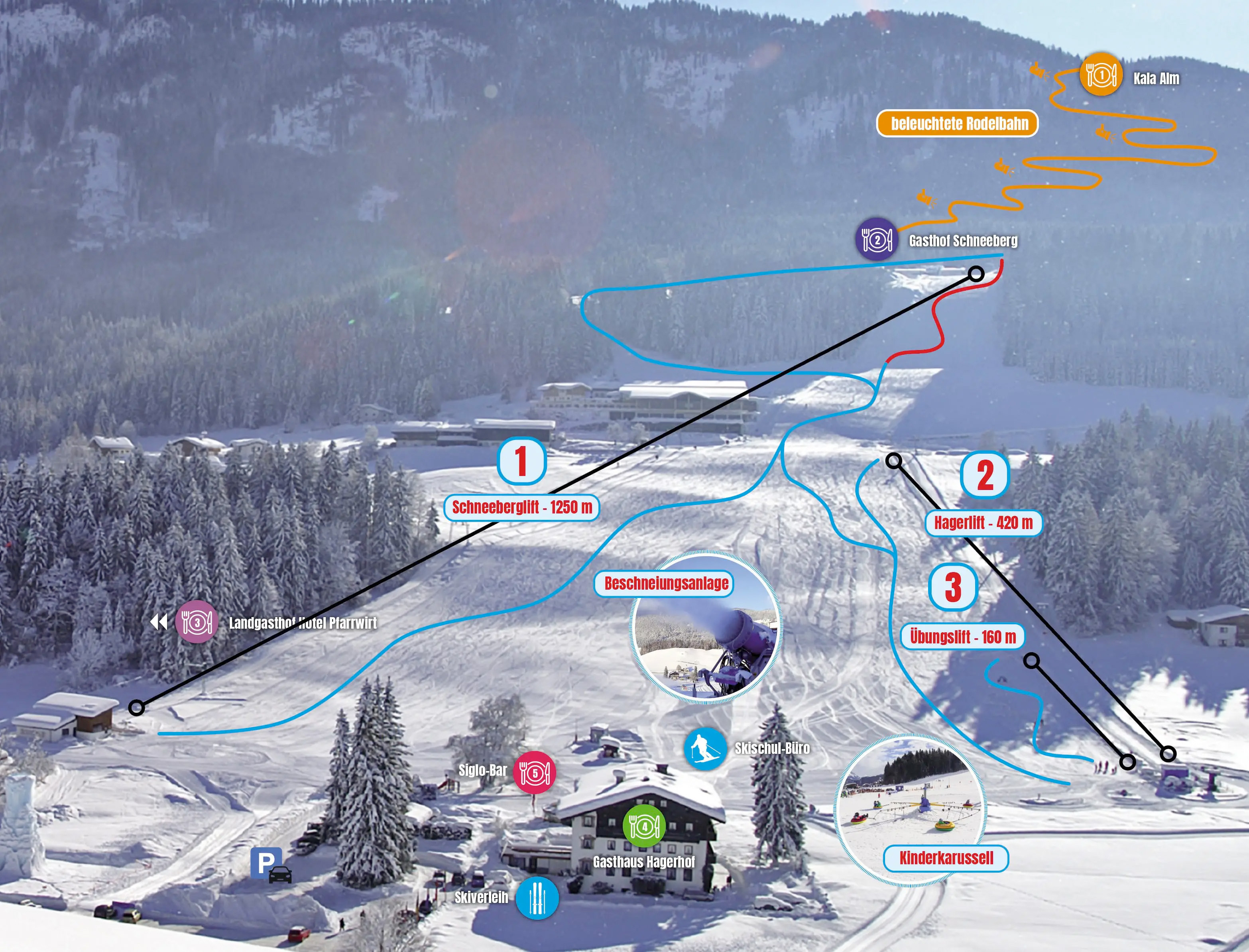 Pistenplan Schneeberglifte