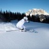 Traumhaftes Panorama: auf der Piste am Grubigstein mit Blick auf den Wetterstein.
