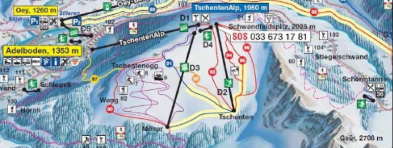 Pistenplan Tschentenalp Adelboden
