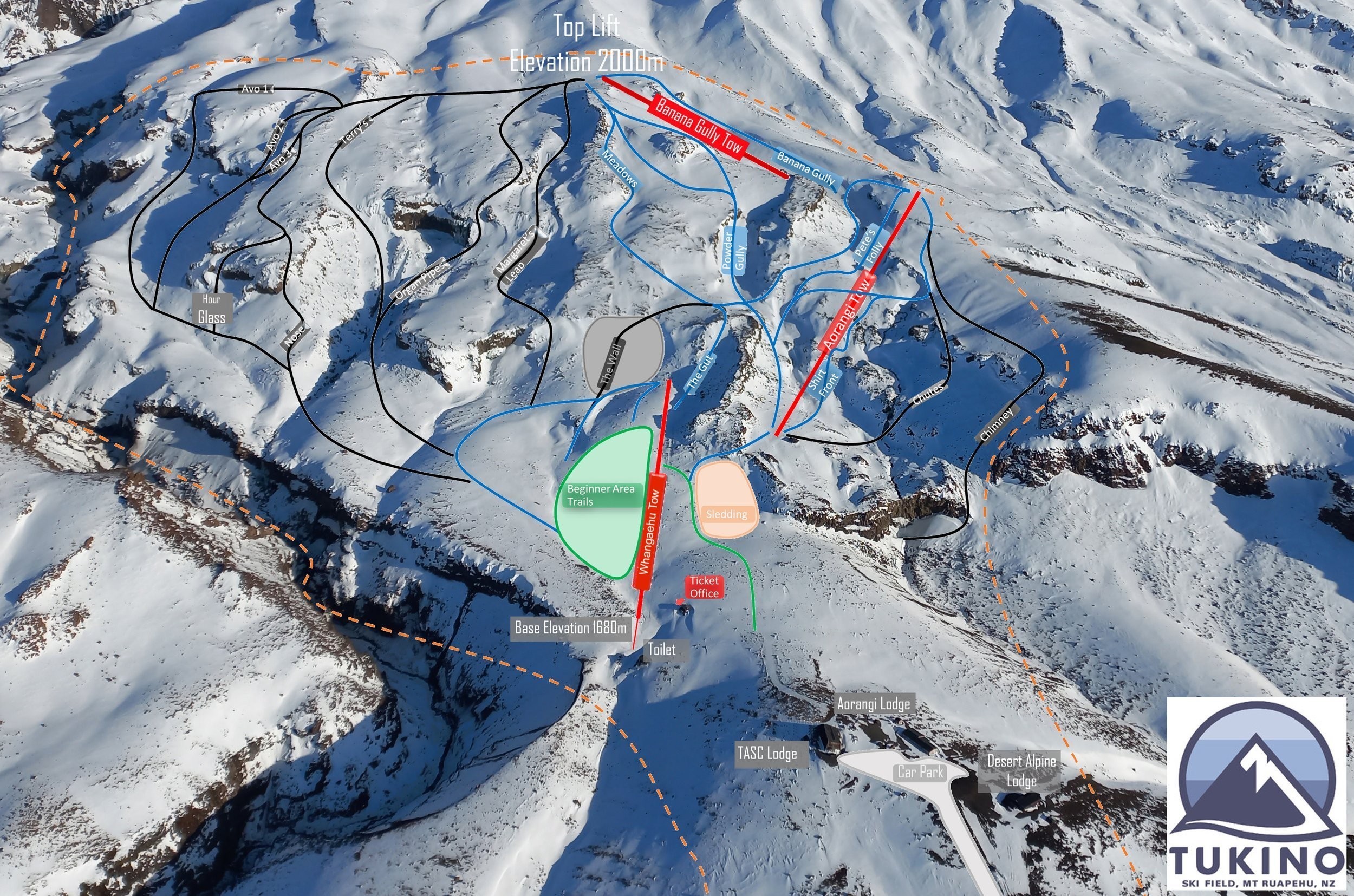 Pistenplan Skigebiet Tukino