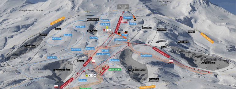Pistenplan Turoa - Mt Ruapehu
