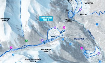 Skigebietsplan Niederthai - Umhausen (Ötztal)