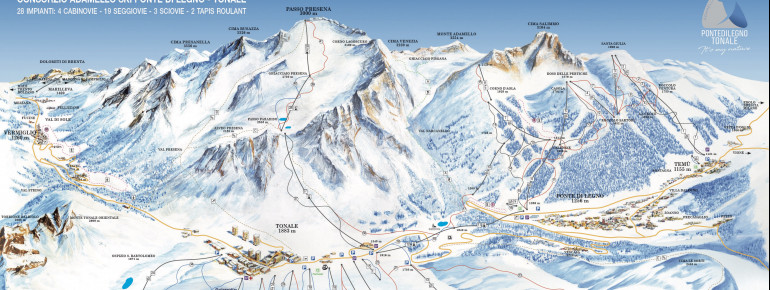 Pistenplan Ponte di Legno - Tonale - Temù - Presena Gletscher