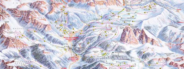 Pistenplan Val Gardena – Gröden