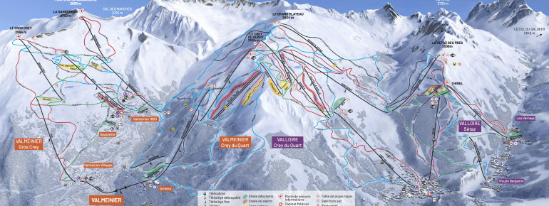 Pistenplan Valmeinier - Valloire (Galibier Thabor)