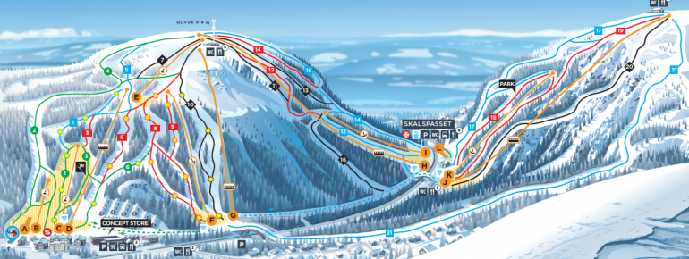 Pistenplan Vemdalsskalet (Vemdalen)