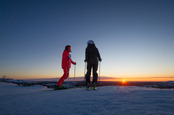 Sonnenuntergang auf der Piste