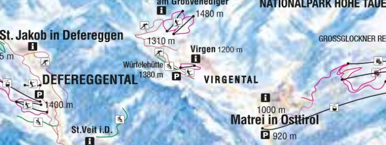 Pistenplan Virgen in Osttirol