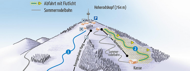 Pistenplan Hoherodskopf im Naturpark Vogelsberg