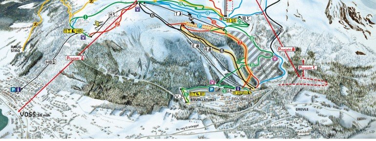 Pistenplan Voss Resort
