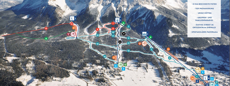 Pistenplan Ehrwalder Wettersteinbahnen