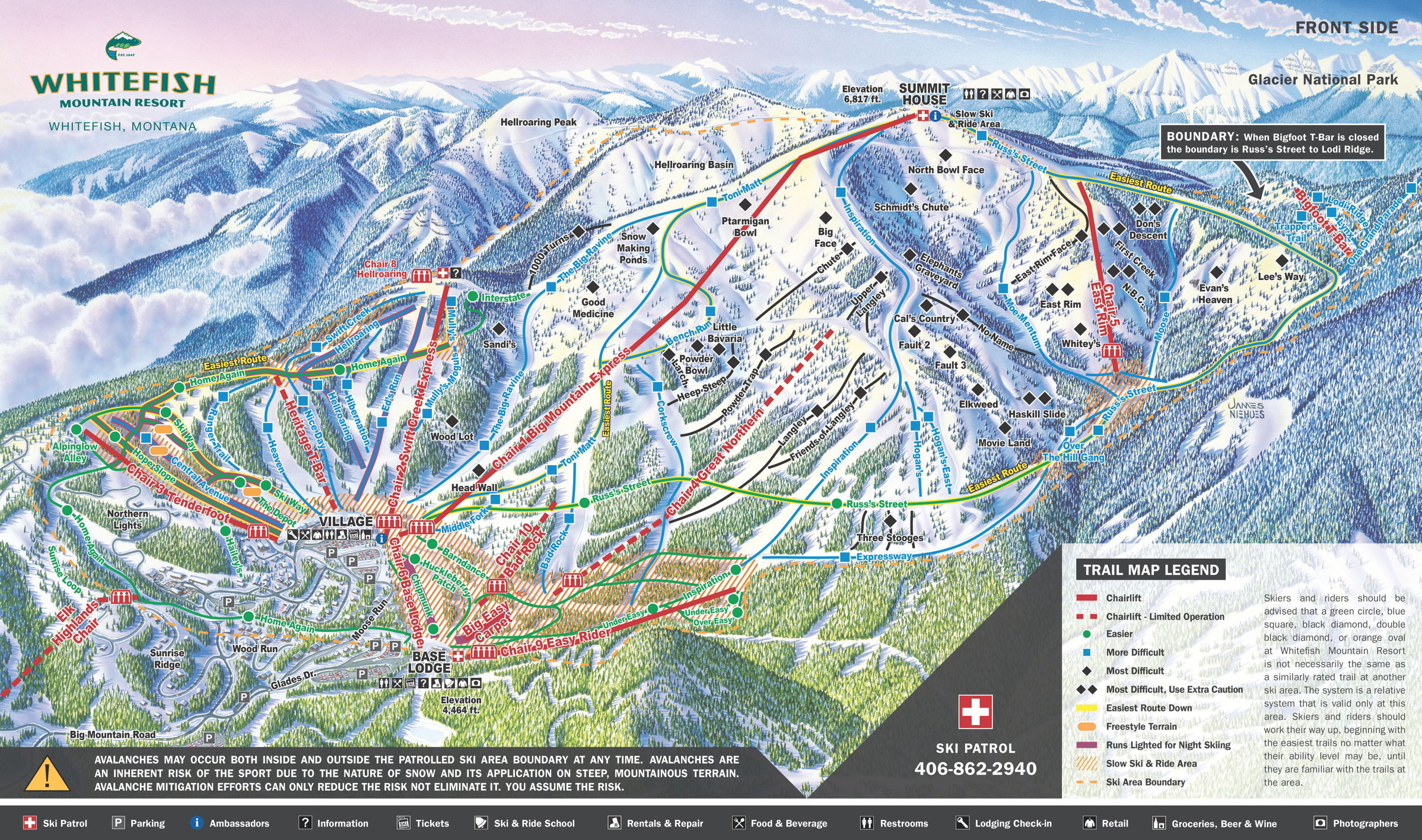 Pistenplan Whitefish Mountain Resort