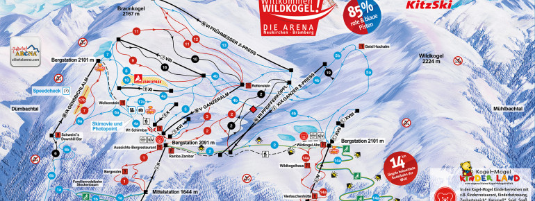 Pistenplan Wildkogel-Arena Neukirchen & Bramberg