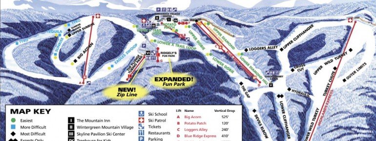 Pistenplan Wintergreen Ski Resort