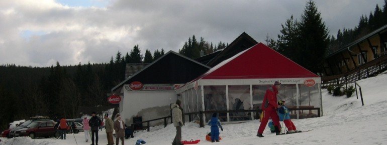 Après-Ski Zelt im Teilgebiet Churanov