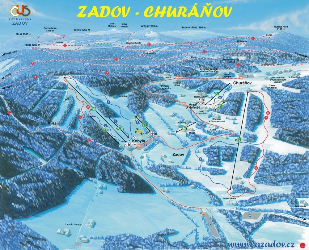 Pistenplan Zadov - Churánov