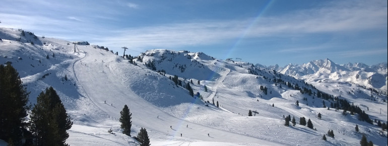Blick auf die Pisten am Kreuzjoch-X-Press