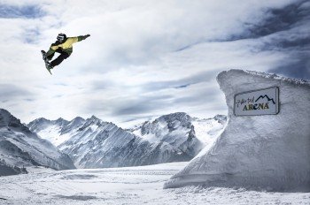 Einer der Kicker im Snowpark