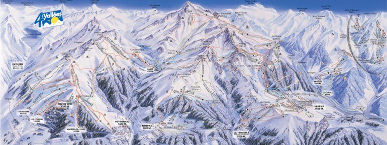 Loipenplan 4 Vallées