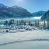 Langlaufen in Achenkirch - im Hintergrund der Alpen Caravan Park Achensee und der See