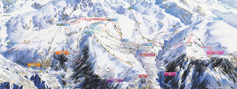 Loipenplan Alpe d'Huez