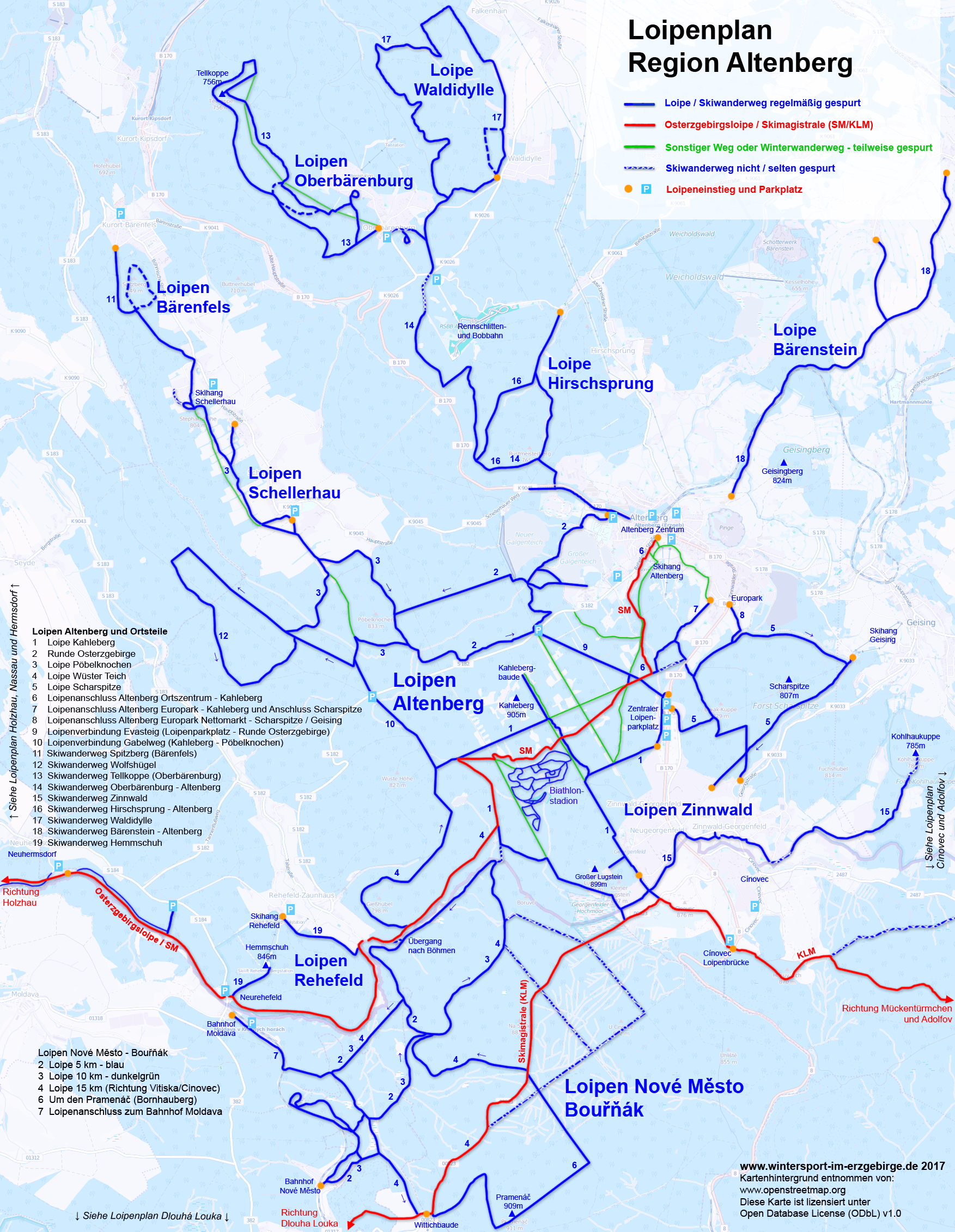 Loipenplan Altenberg