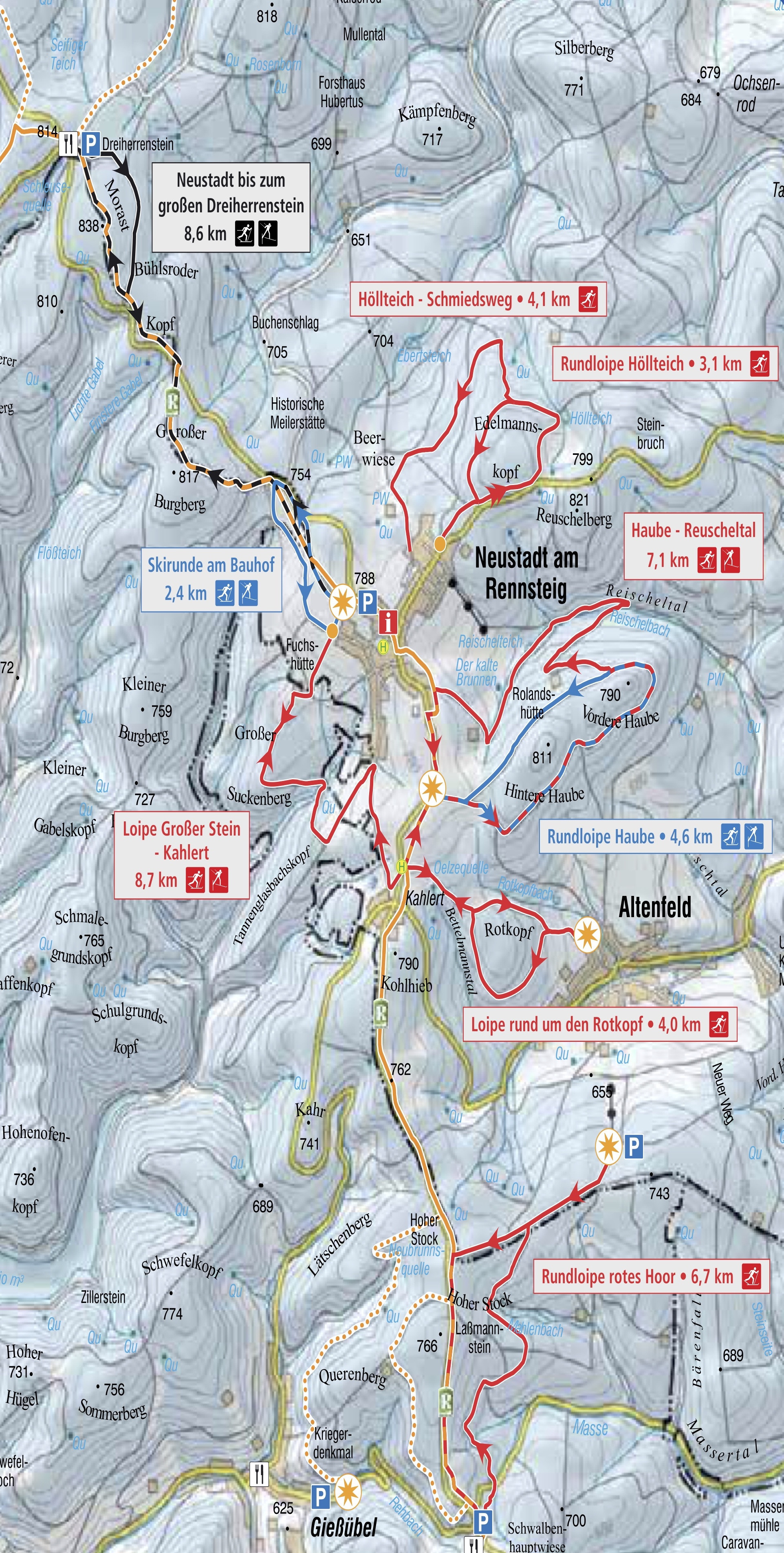 Loipenplan Neustadt am Rennsteig Altenfeld