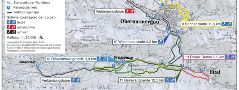 Loipenplan Ammergauer Alpen